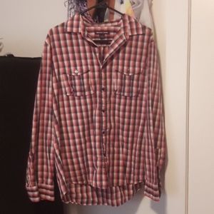 Michael Kors L plaid button up shirt